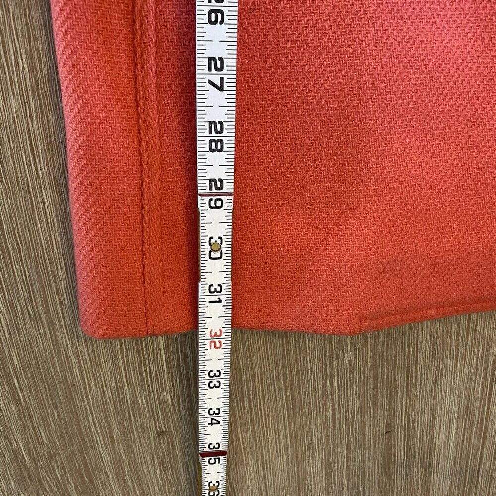 J Crew Coat Jacket Women's Coral Sz 2 Stadium Cloth Nello Gori Wool Belted - Picture 13 of 16